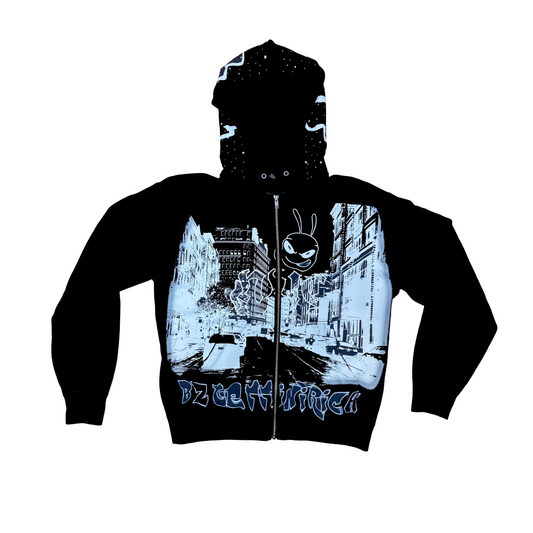 Rhine Stone Zip-Up Hoodies