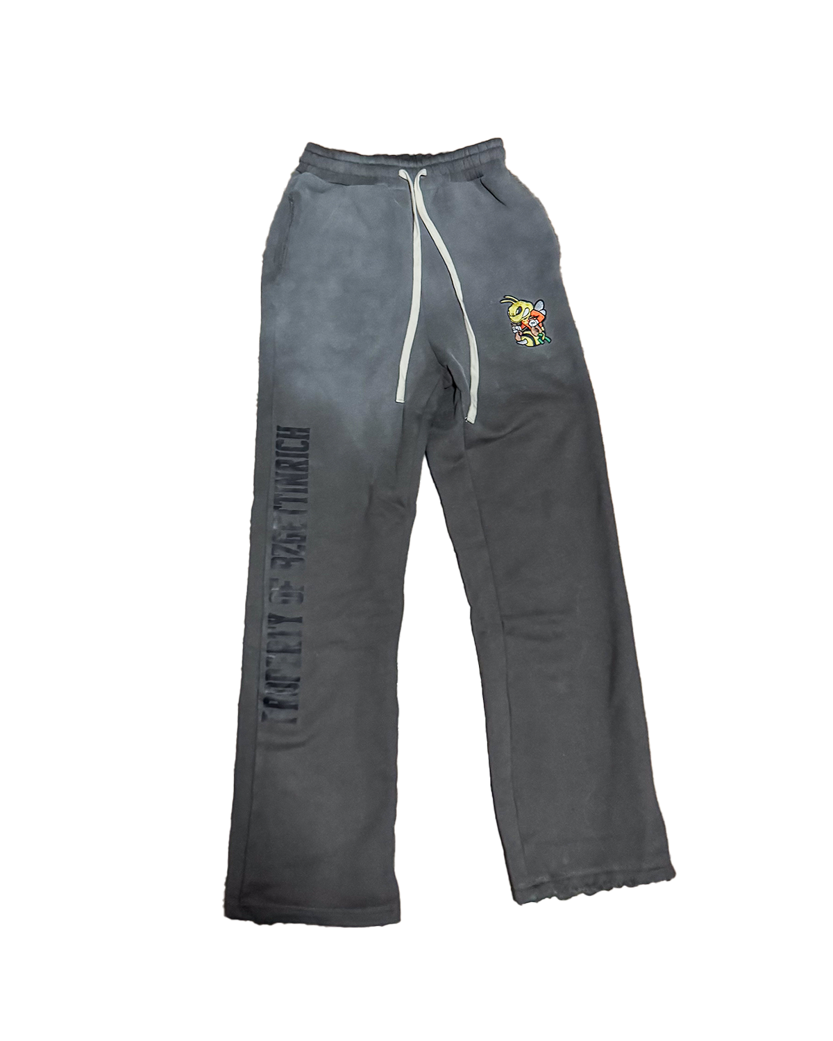 Zip-Up Flare Pants (Washed Grey)